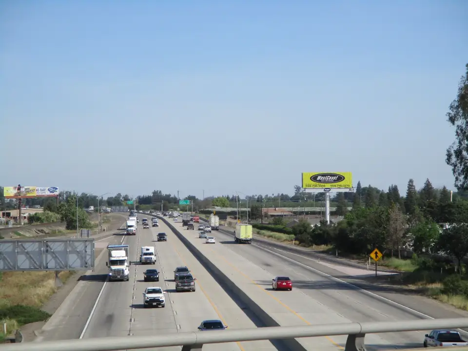 WestCoast billboard viewed from an overpass in Kingsburg