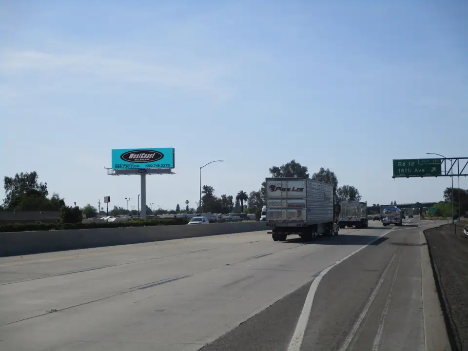 Roadside billboard near the Road 12 exit in Kingsburg