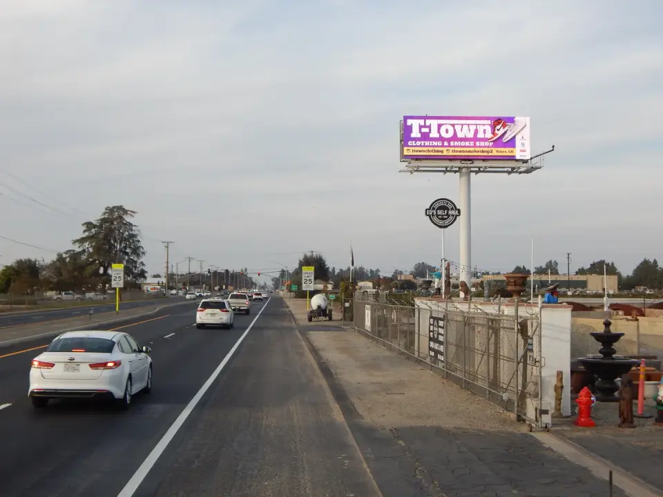 T-Town billboard beside Mooney Boulevard in Visalia