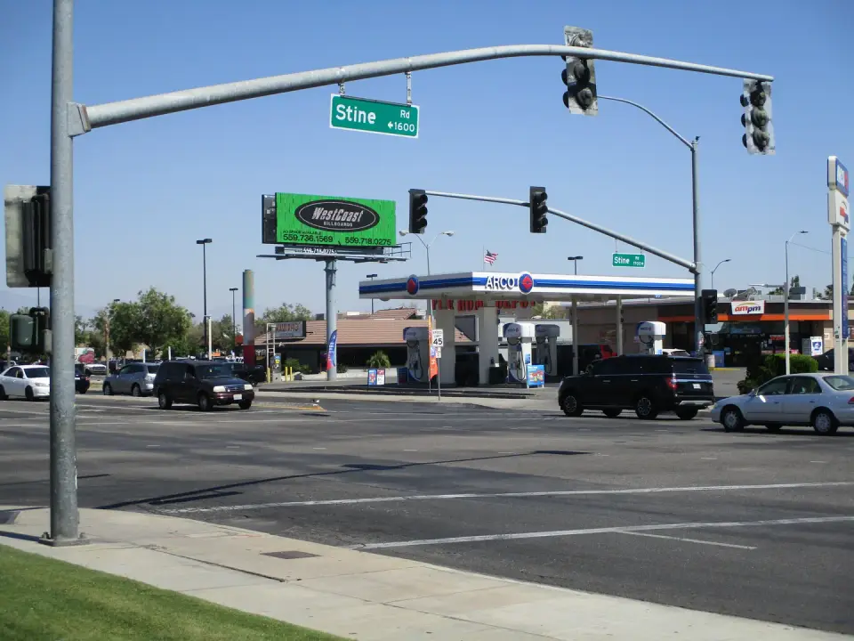 WestCoast billboard near Stine Road, ARCO, and Home Depot